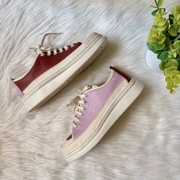 Camper Multicolor Leather Platform Sneakers Cream Orange Lilac US Size 9 - Picture 2 of 13